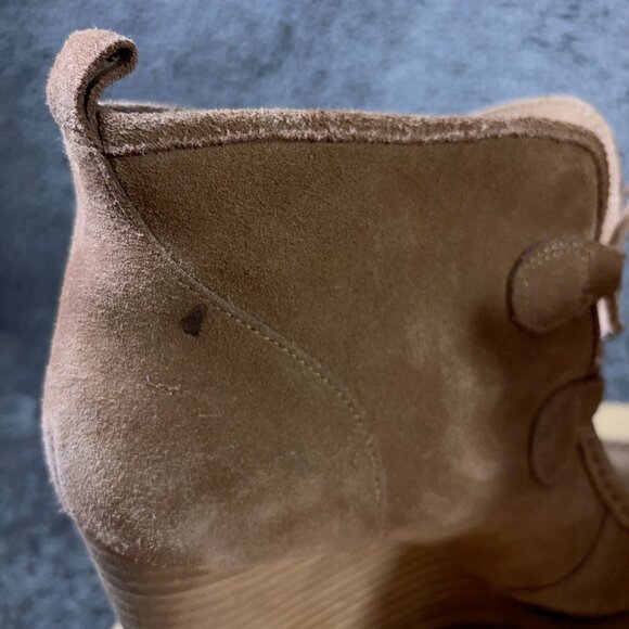 Lucky Brand Shoes Yaney Wedge Heel Ankle Boot Womens Size 9.5 Brown Lace Up Moc - Picture 12 of 12